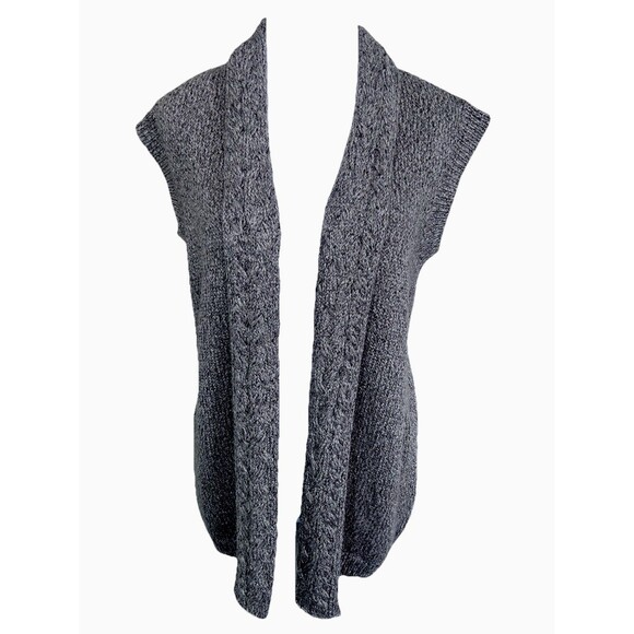 Chico's Women’s Open Front Cardigan Sweater Brown marbled Sleeveless Size 0. - Picture 1 of 7